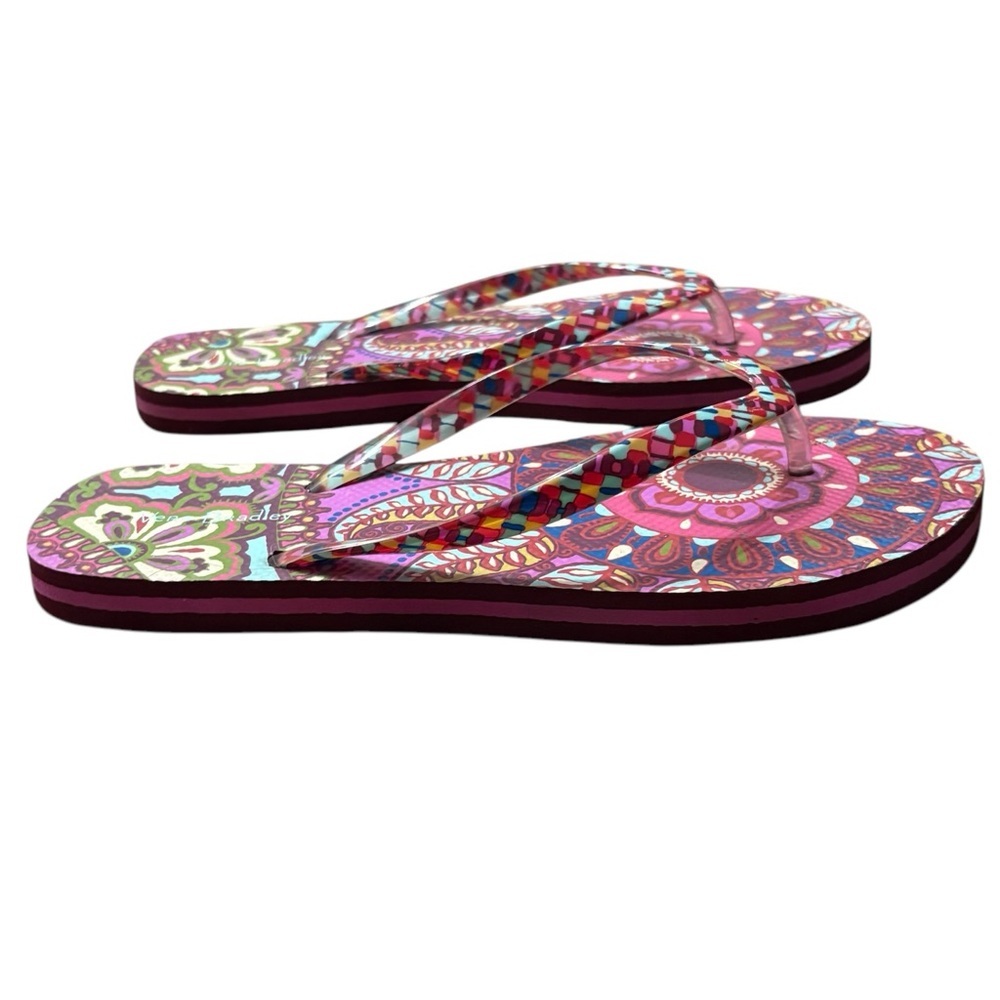 VERA BRADLEY Colorful Flip Flops Size 9/10 -- GORGEOUS POP OF COLOR!!! - Picture 2 of 9